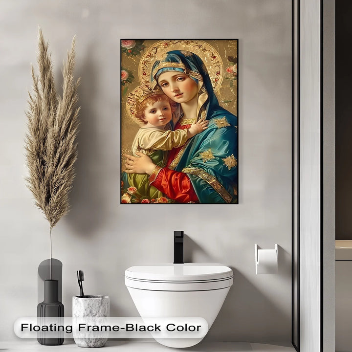 Holy Madonna and Child – Sacred Icon Style Canvas Print - MyPhotoStation