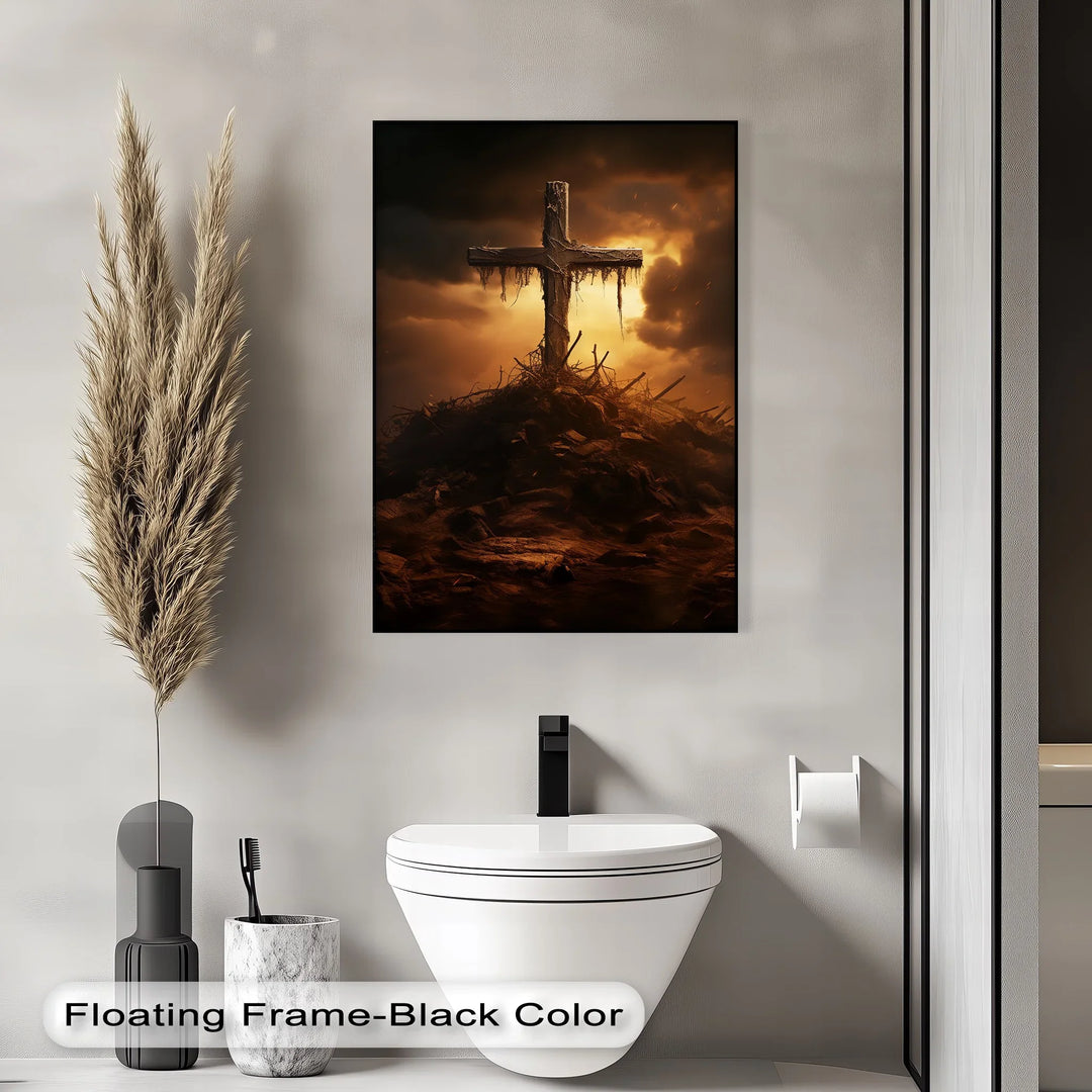 Calvary’s Shadow – Weathered Cross on the Hill Canvas Print - MyPhotoStation