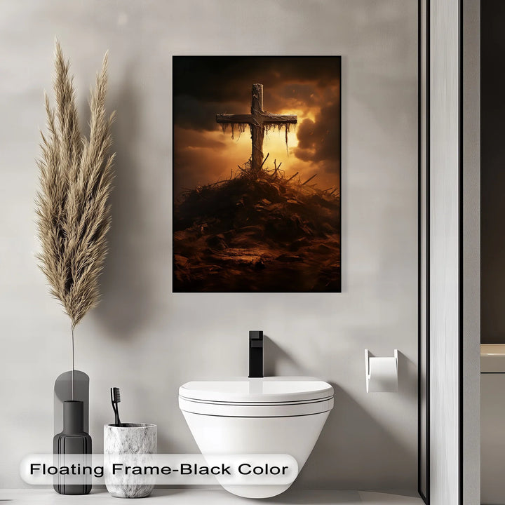Calvary’s Shadow – Weathered Cross on the Hill Canvas Print - MyPhotoStation