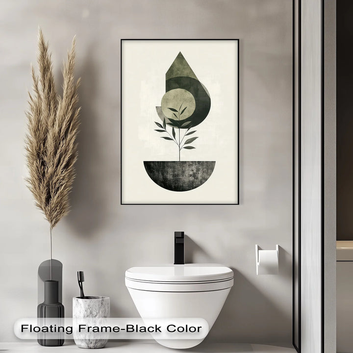 Minimalist Growth – Geometric Plant-Inspired Canvas Print - MyPhotoStation
