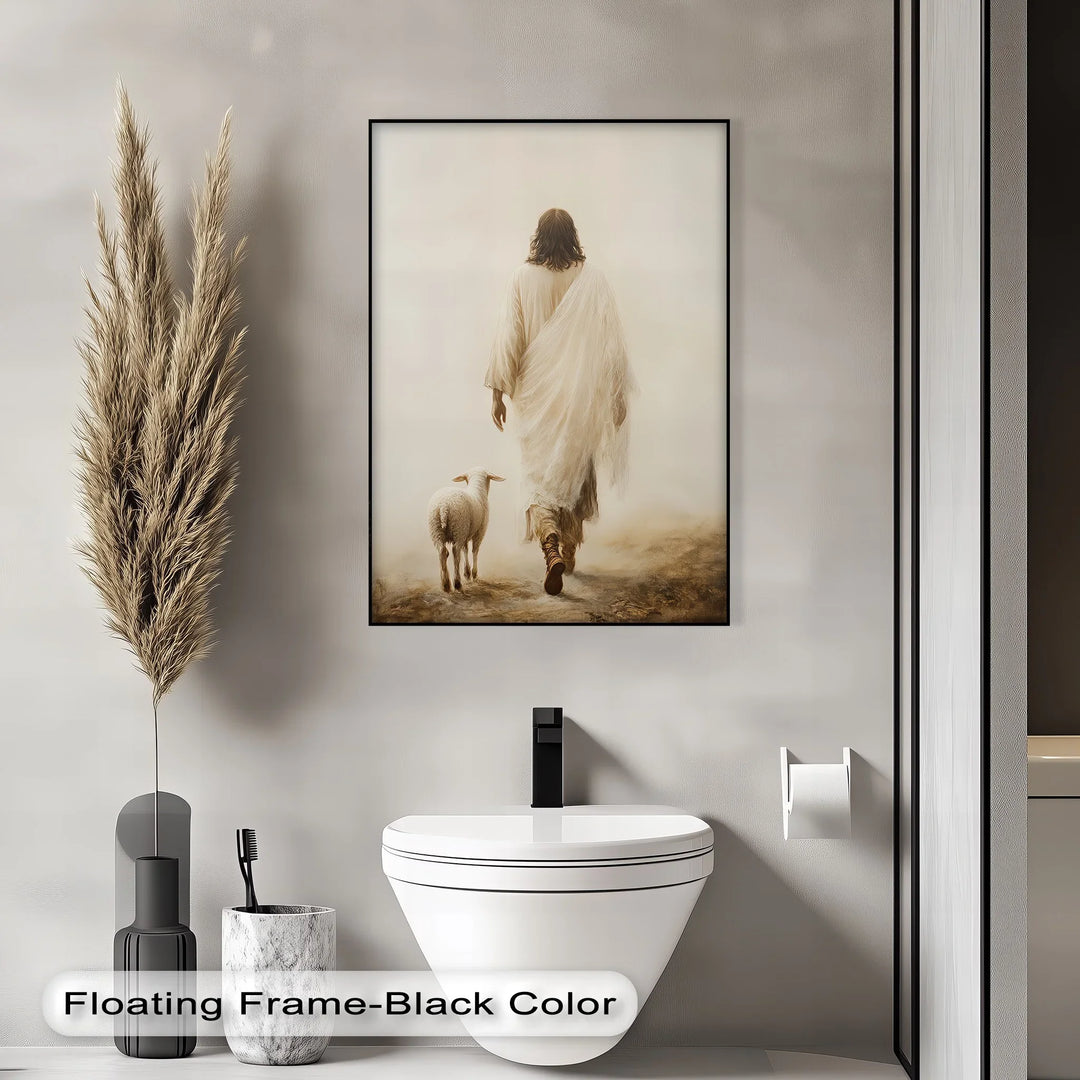 The Shepherd’s Path – Jesus Walking with Lamb Canvas Print - MyPhotoStation
