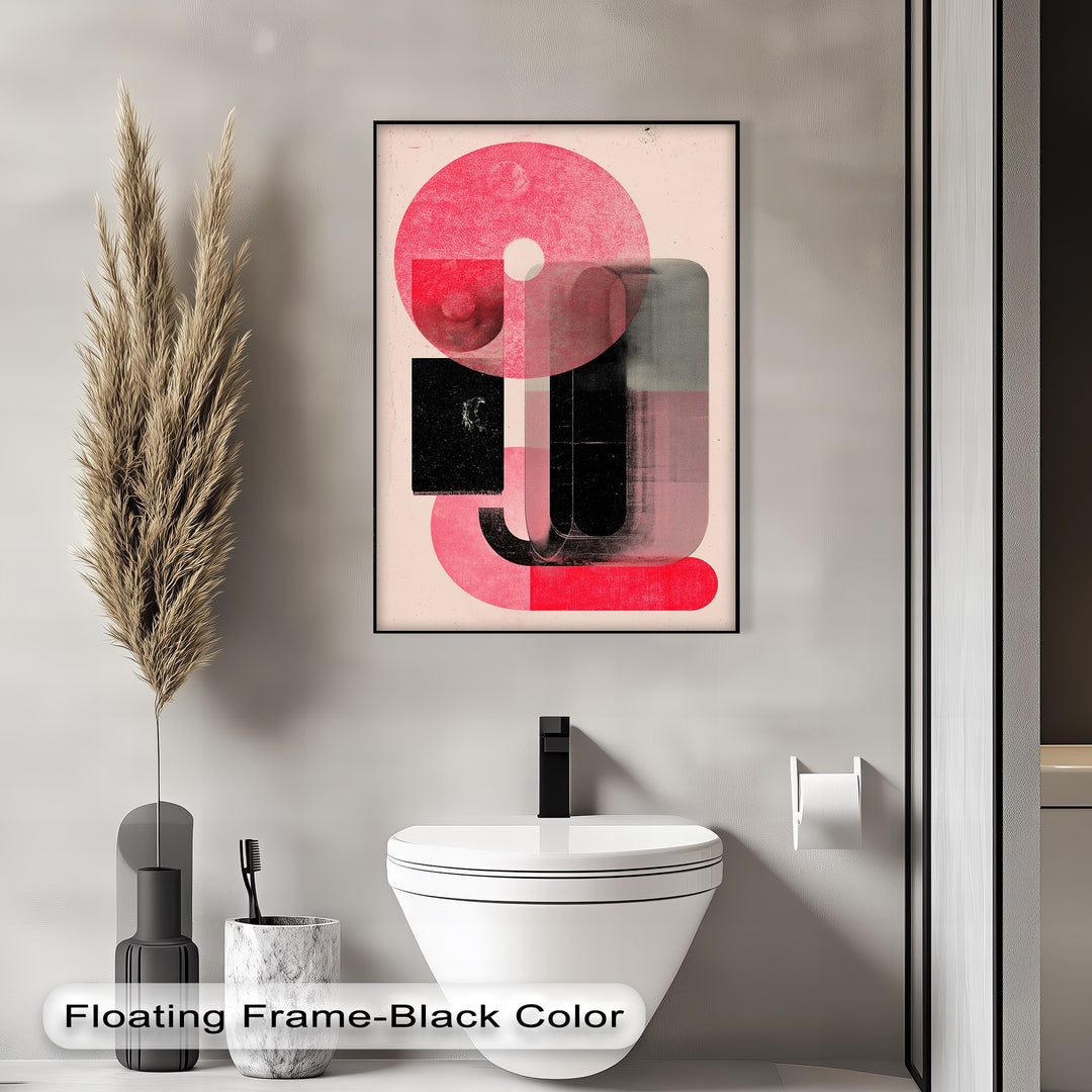 Red Echo – Abstract Geometric Canvas Print