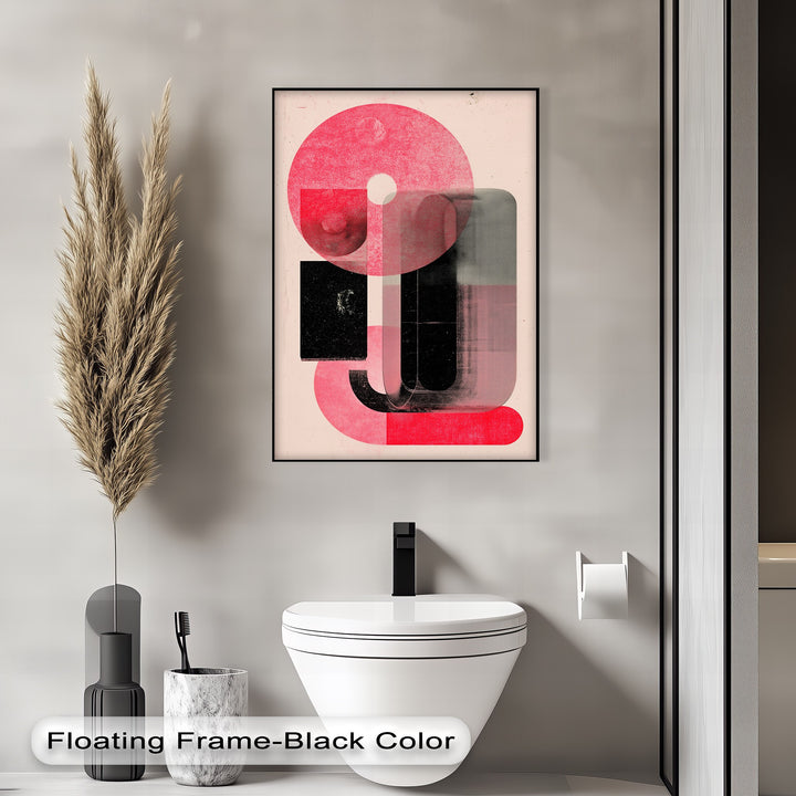 Red Echo – Abstract Geometric Canvas Print