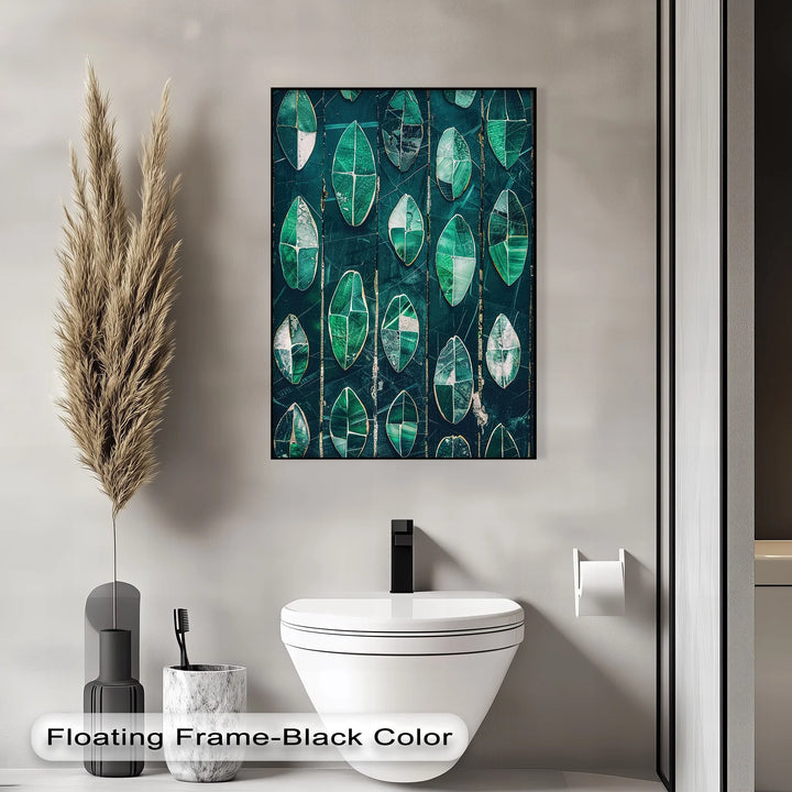 Emerald Leaf Mosaic – Abstract Botanical Canvas Print - MyPhotoStation