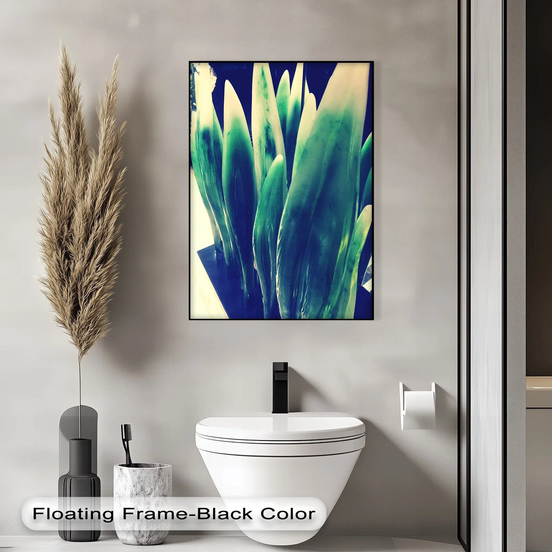 Verdant Sculpted Leaves – Contemporary Green Canvas Prints - MyPhotoStation