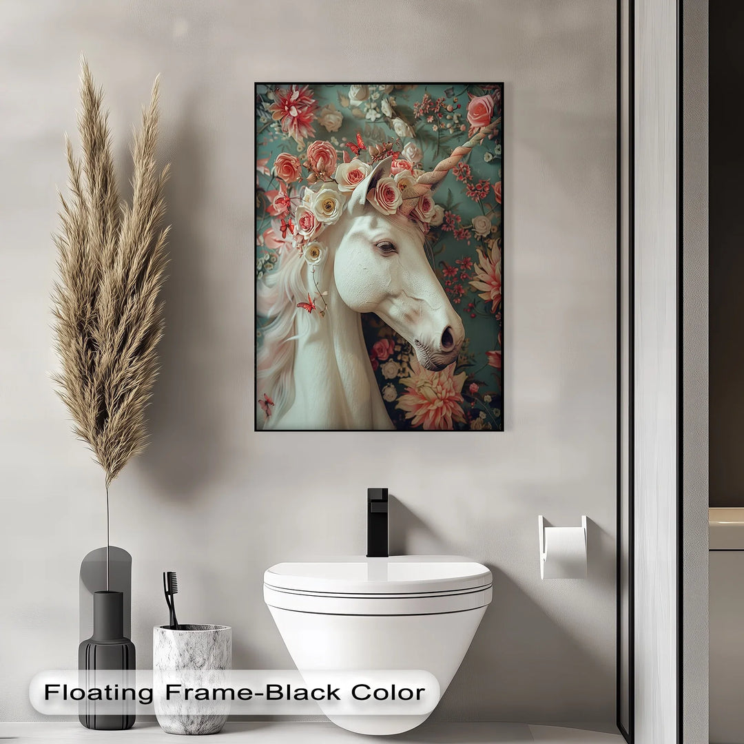 Romantic Fantasy Portrait with Roses and Butterflies - Animal Canvas Print - MyPhotoStation