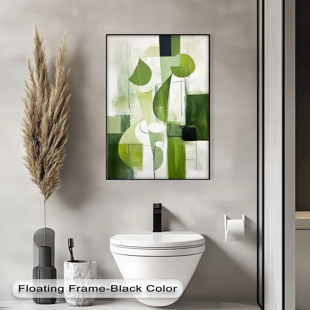 Verdant Geometry – Abstract Leaf-Inspired Canvas Print - MyPhotoStation