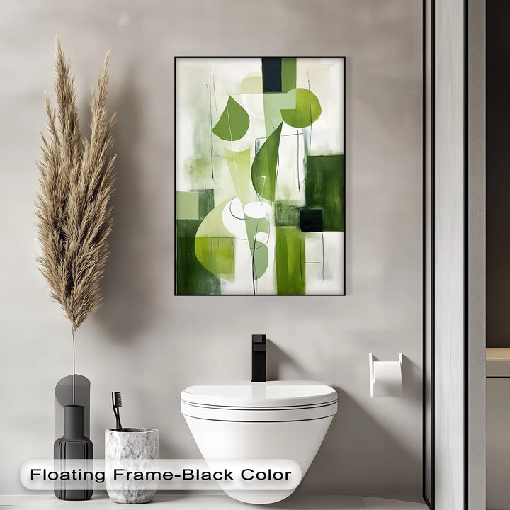 Verdant Geometry – Abstract Leaf-Inspired Canvas Print - MyPhotoStation