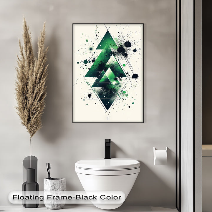 Geometric Green Explosion – Abstract Modern Canvas Print - MyPhotoStation