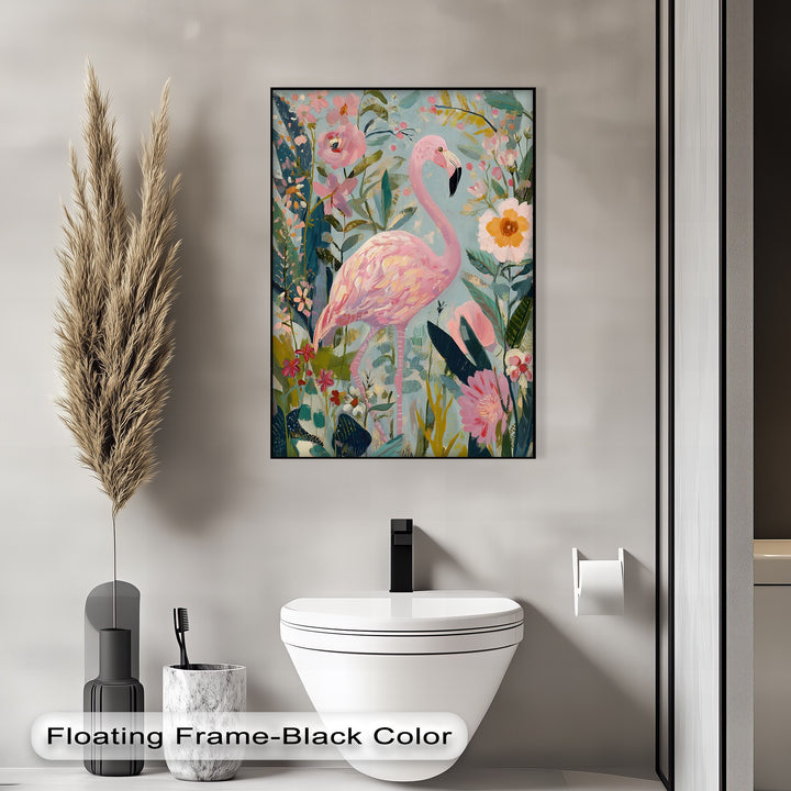 Flamingo in Bloom – Pastel Pink Flamingo Canvas Print