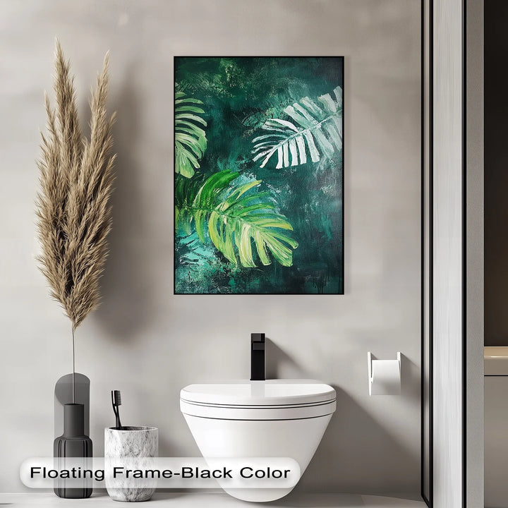 Tropical Monstera Brushstrokes – Lush Leaf Canvas Print - MyPhotoStation