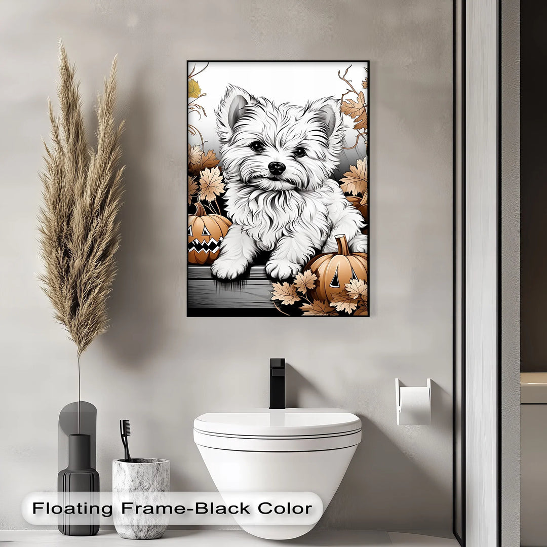 Pumpkin Pup Charm – Halloween Dog Illustration Puppies Canvas Print - MyPhotoStation