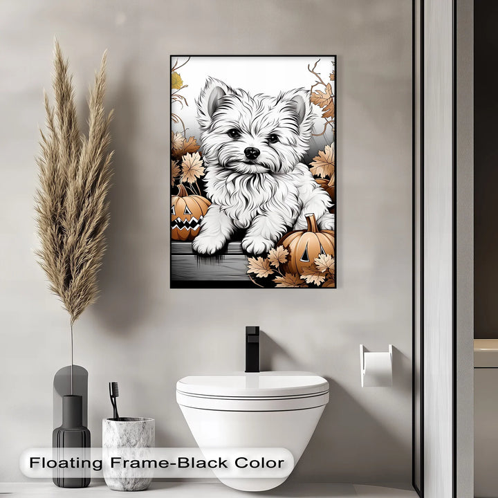 Pumpkin Pup Charm – Halloween Dog Illustration Puppies Canvas Print - MyPhotoStation