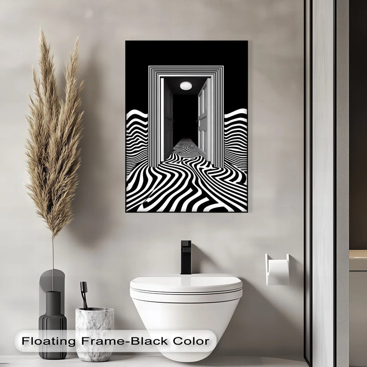 Optical Corridor Illusion – Black & White Canvas Print - MyPhotoStation