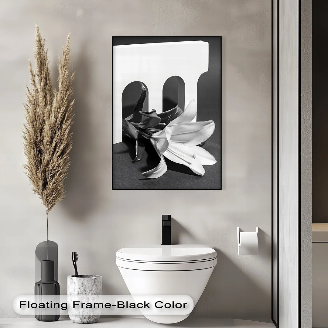 Architectural Bloom – Black & White Floral Canvas Prints - MyPhotoStation