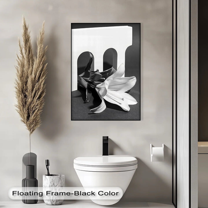 Architectural Bloom – Black & White Floral Canvas Prints - MyPhotoStation