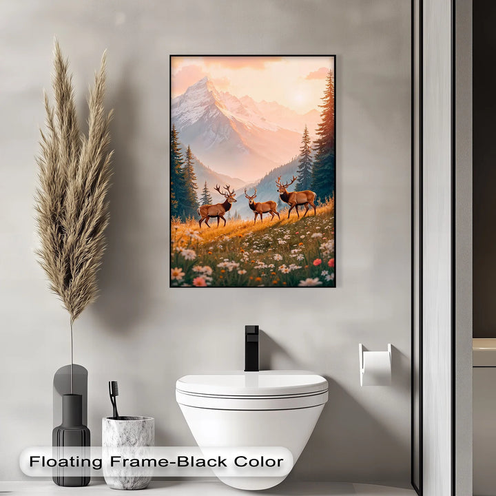 Majestic Elk in Alpine Meadow – Animal Canvas Print - MyPhotoStation
