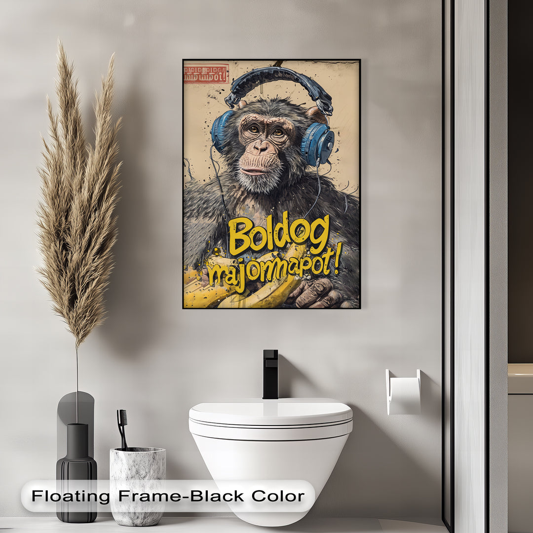 Winterliche Ruhe – Japanische Frau im blauen Kimono, Leinwanddruck | Gerahmtes Kunstwerk