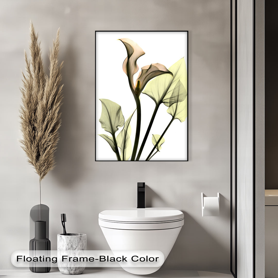 Soft Calla Grace – Minimalist Botanical Canvas Print