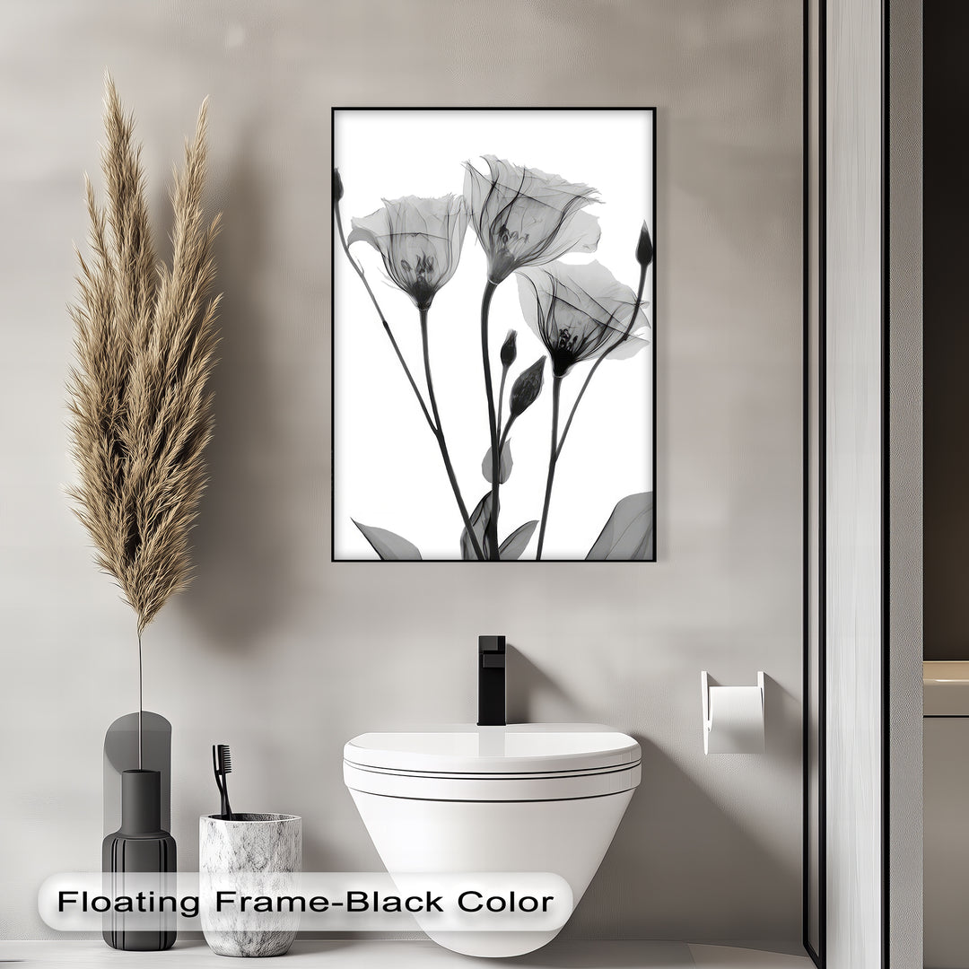 Winterliche Ruhe – Japanische Frau im blauen Kimono, Leinwanddruck | Gerahmtes Kunstwerk