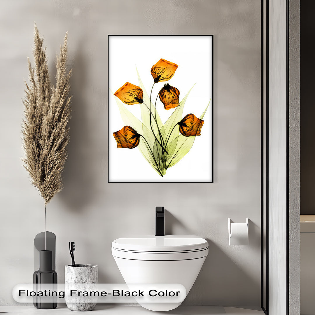 Winterliche Ruhe – Japanische Frau im blauen Kimono, Leinwanddruck | Gerahmtes Kunstwerk