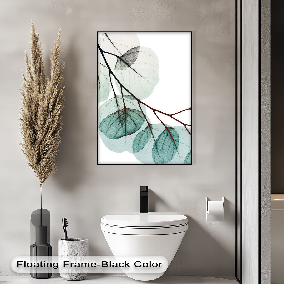 Winterliche Ruhe – Japanische Frau im blauen Kimono, Leinwanddruck | Gerahmtes Kunstwerk