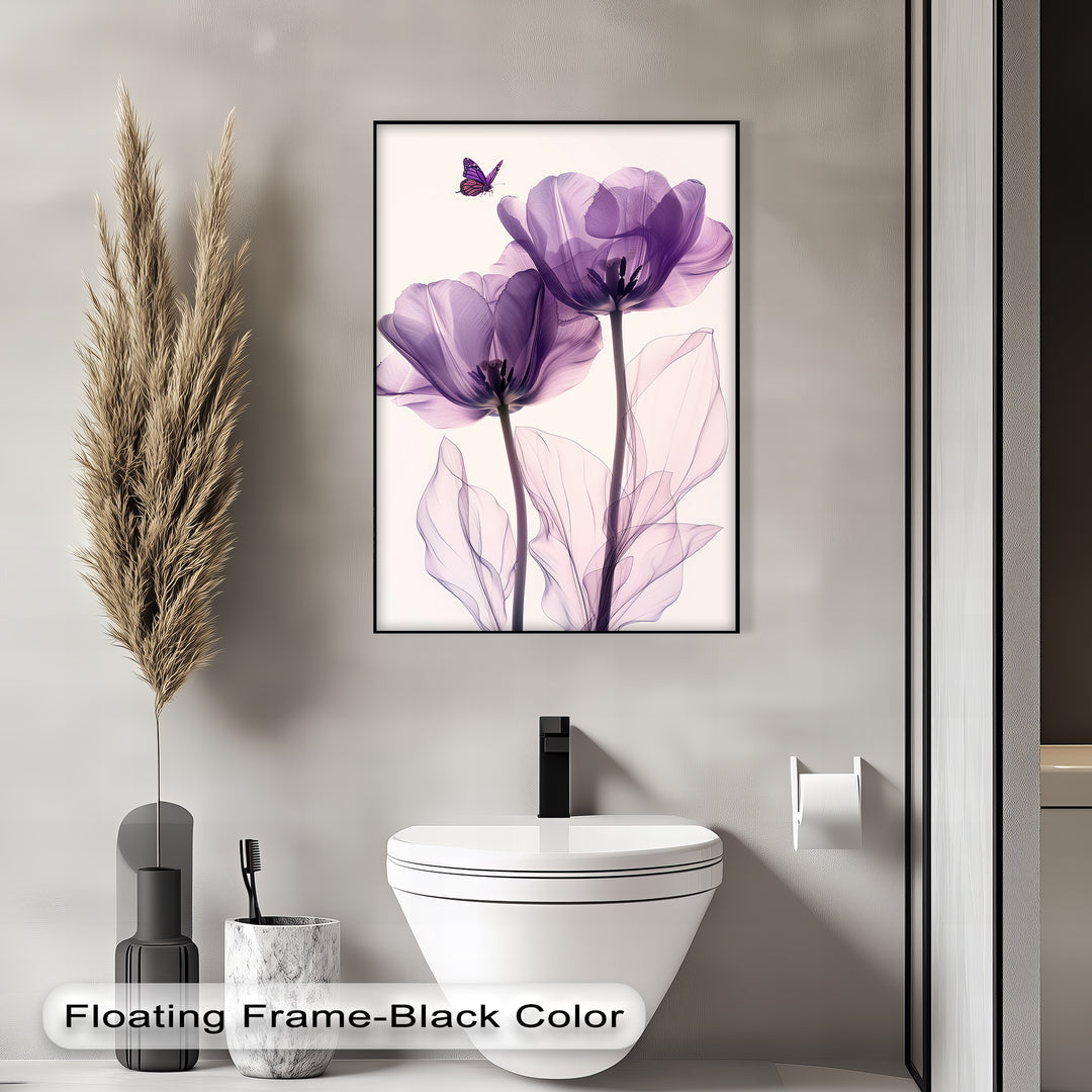 Winterliche Ruhe – Japanische Frau im blauen Kimono, Leinwanddruck | Gerahmtes Kunstwerk