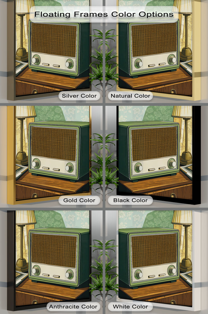 Olive Nostalgia – Vintage Radio Still Life Canvas Print