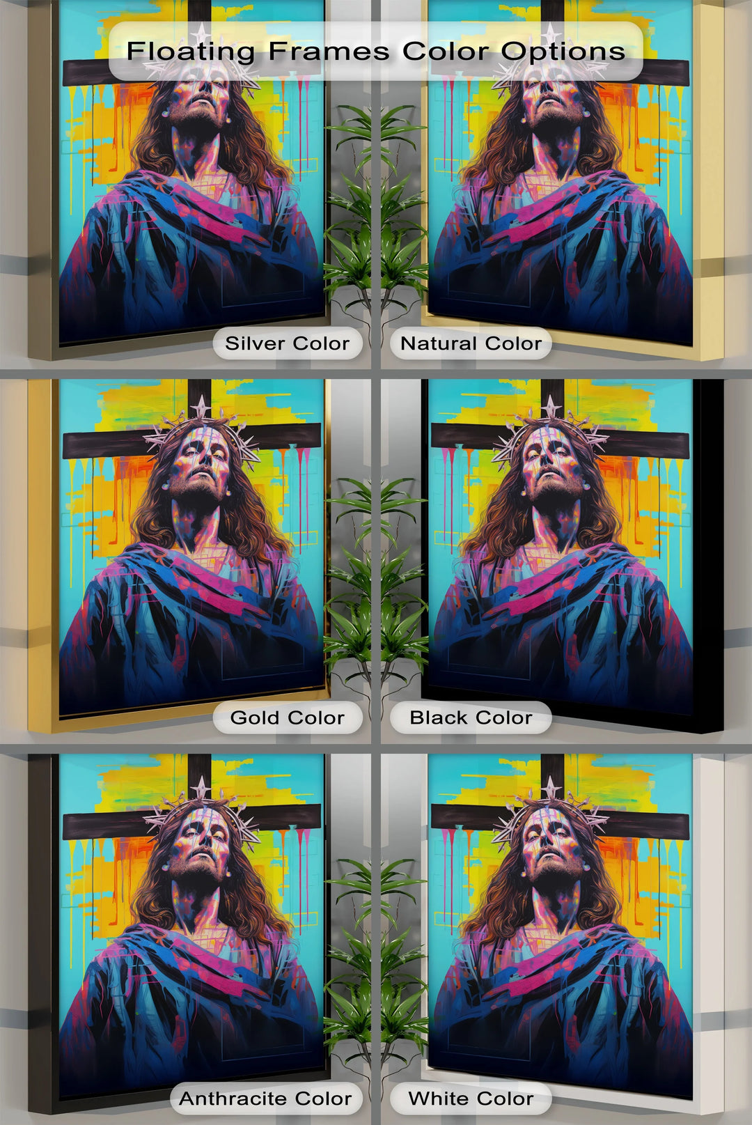 Crowned in Light – Jesus Graffiti-Style Canvas Prints - MyPhotoStation