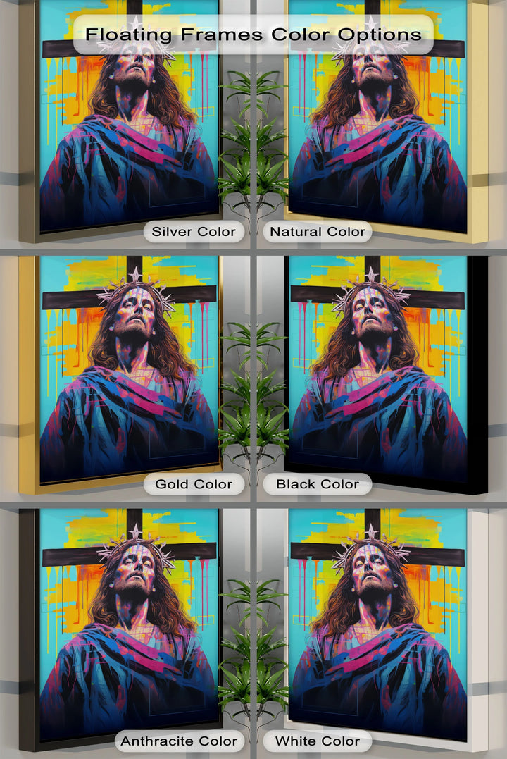 Crowned in Light – Jesus Graffiti-Style Canvas Prints - MyPhotoStation