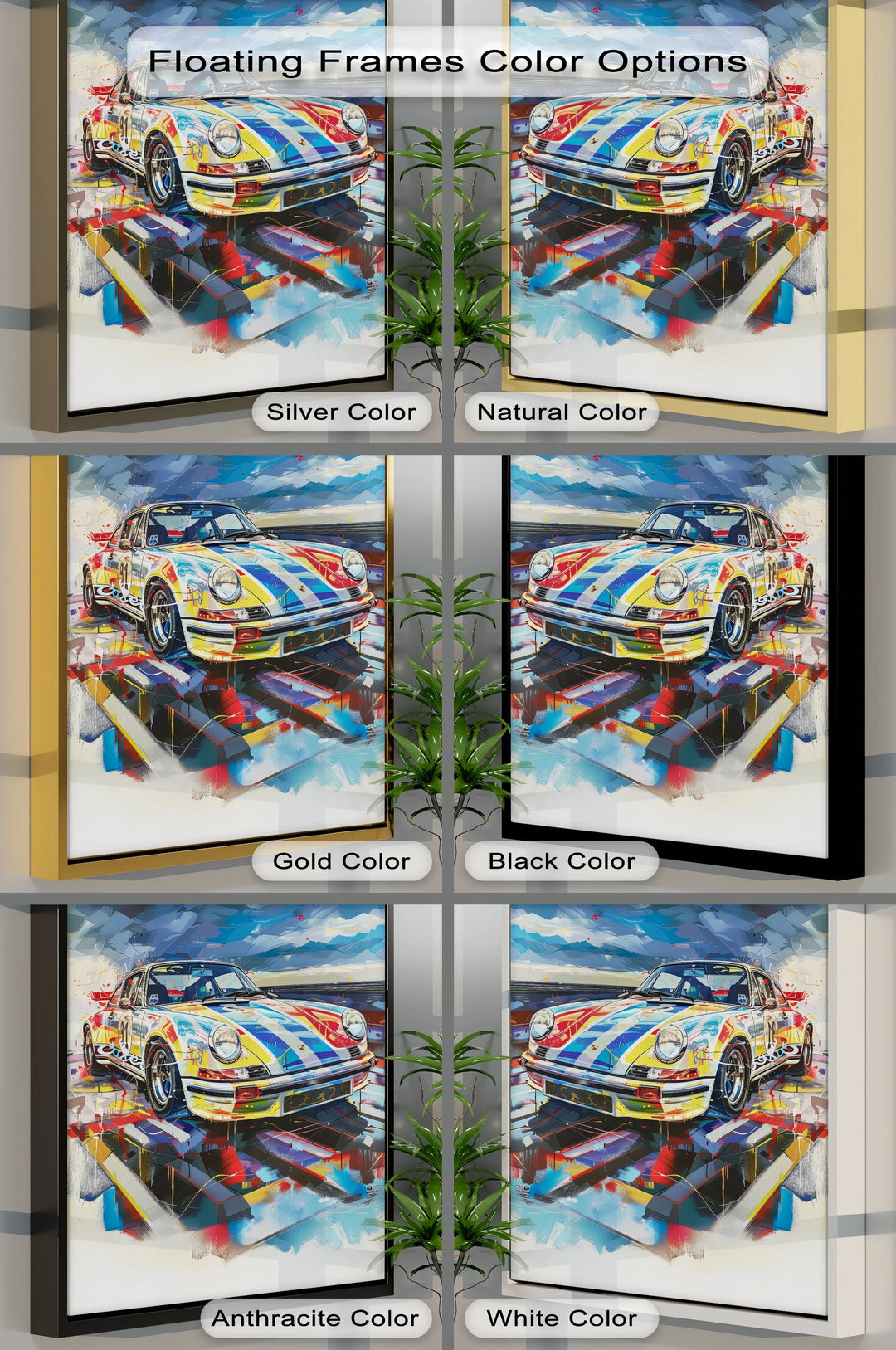 Vibrant Porsche Speed Racer in Abstract Colors – Car Canvas Print - MyPhotoStation