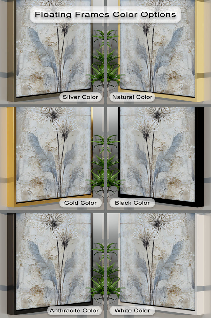 Ethereal Twins – Textured Dandelion Floral Canvas Print