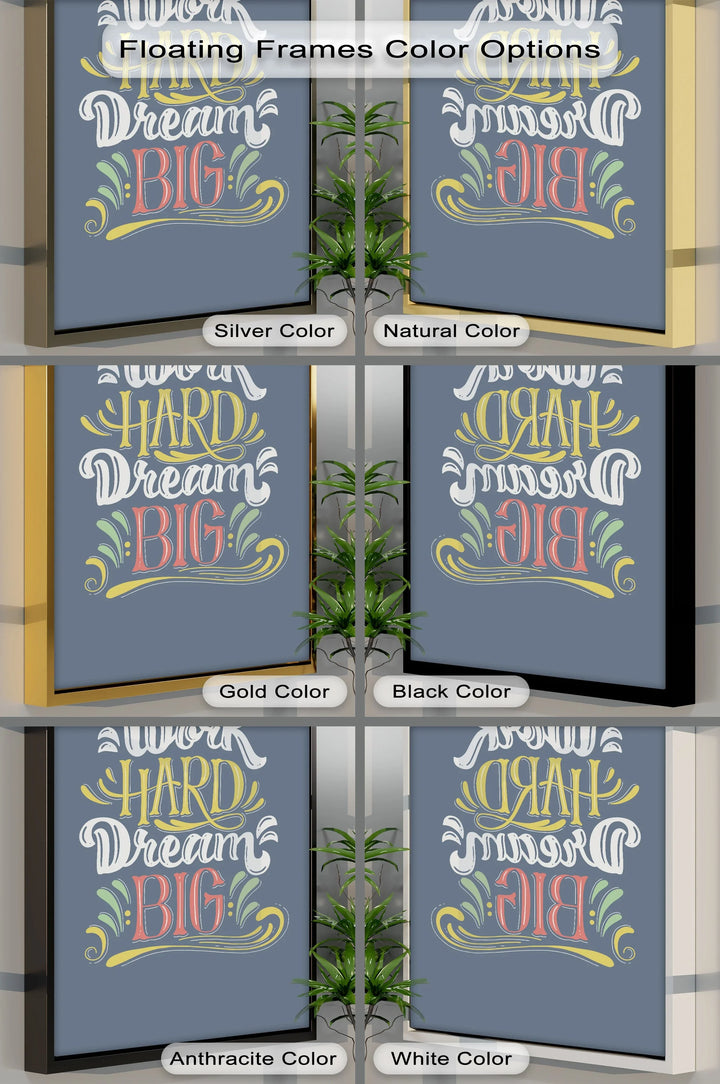 Work Hard Dream Big - Inspiraltional Canvas Print