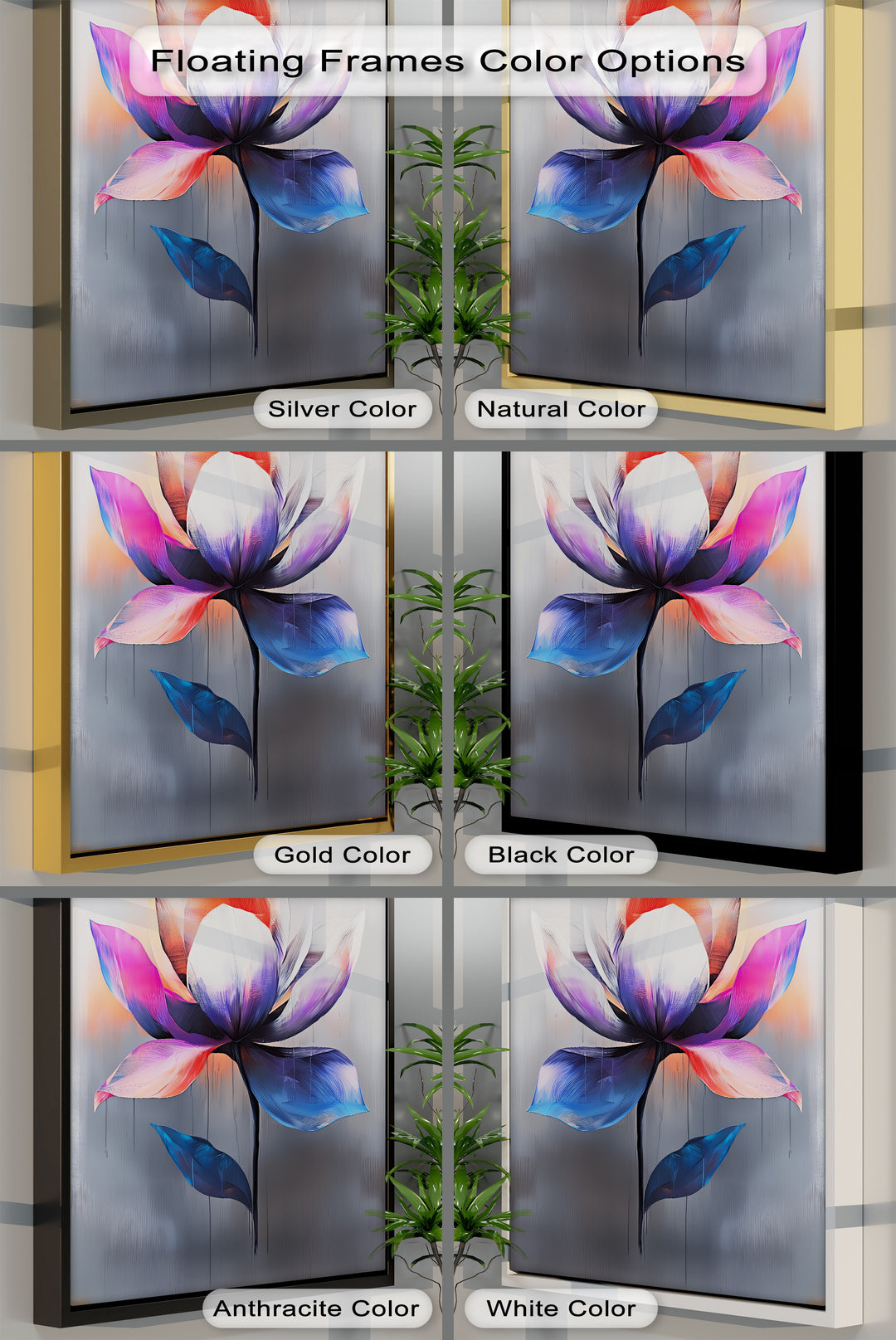 Radiant Lotus Bloom – Multicolor Abstract Flower Canvas Print