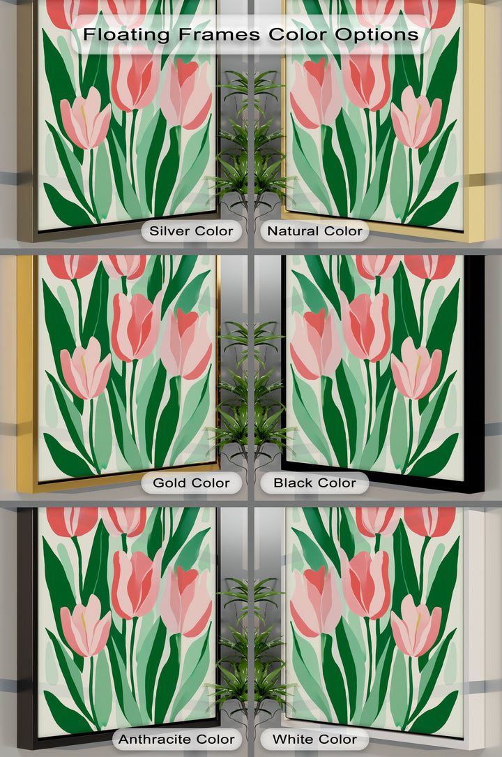 Coral Tulip Delight – Abstract Pink Tulip Canvas Print