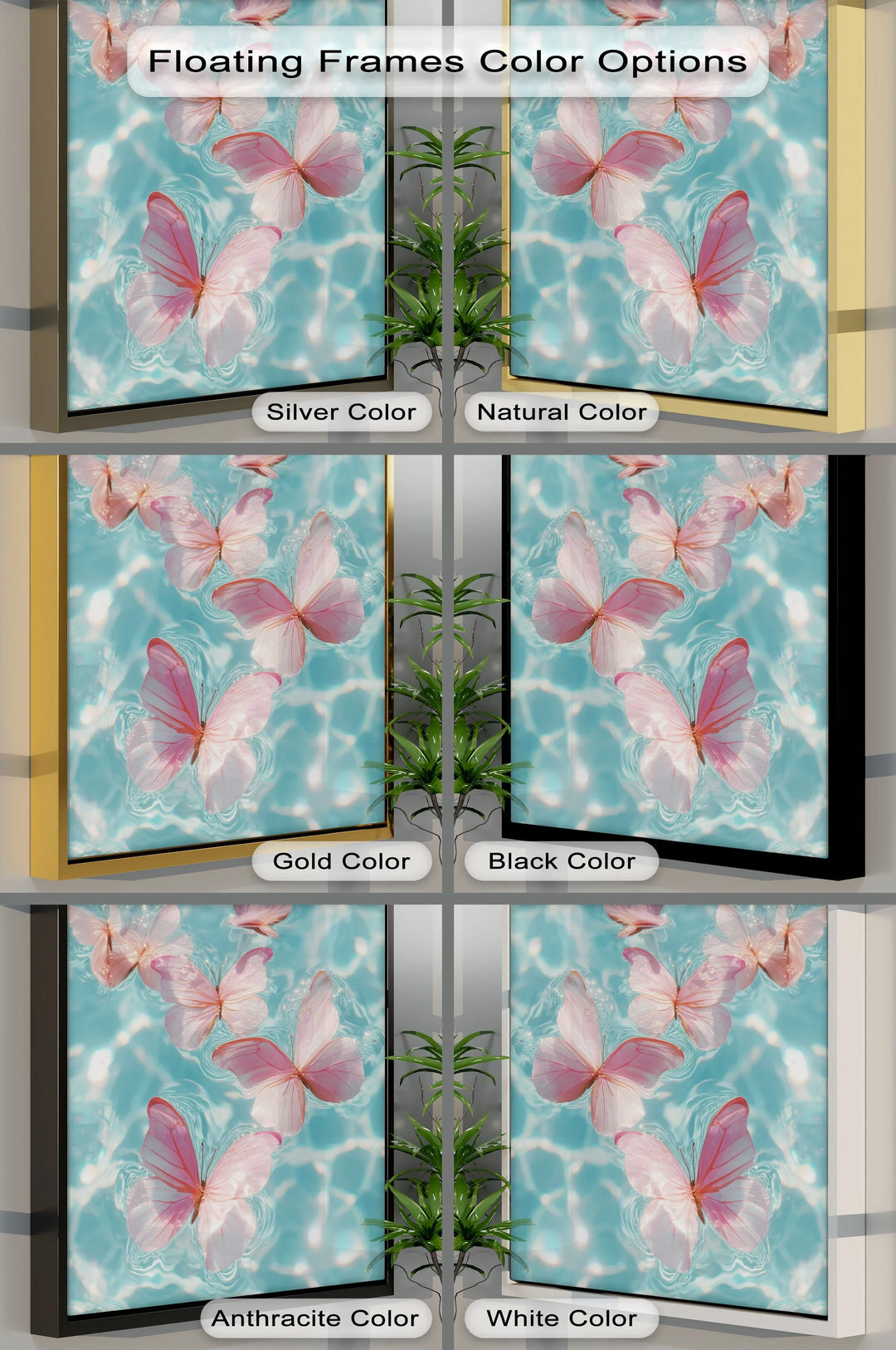 Floating Pink Butterflies Over Water – Dreamy Canvas Print - MyPhotoStation