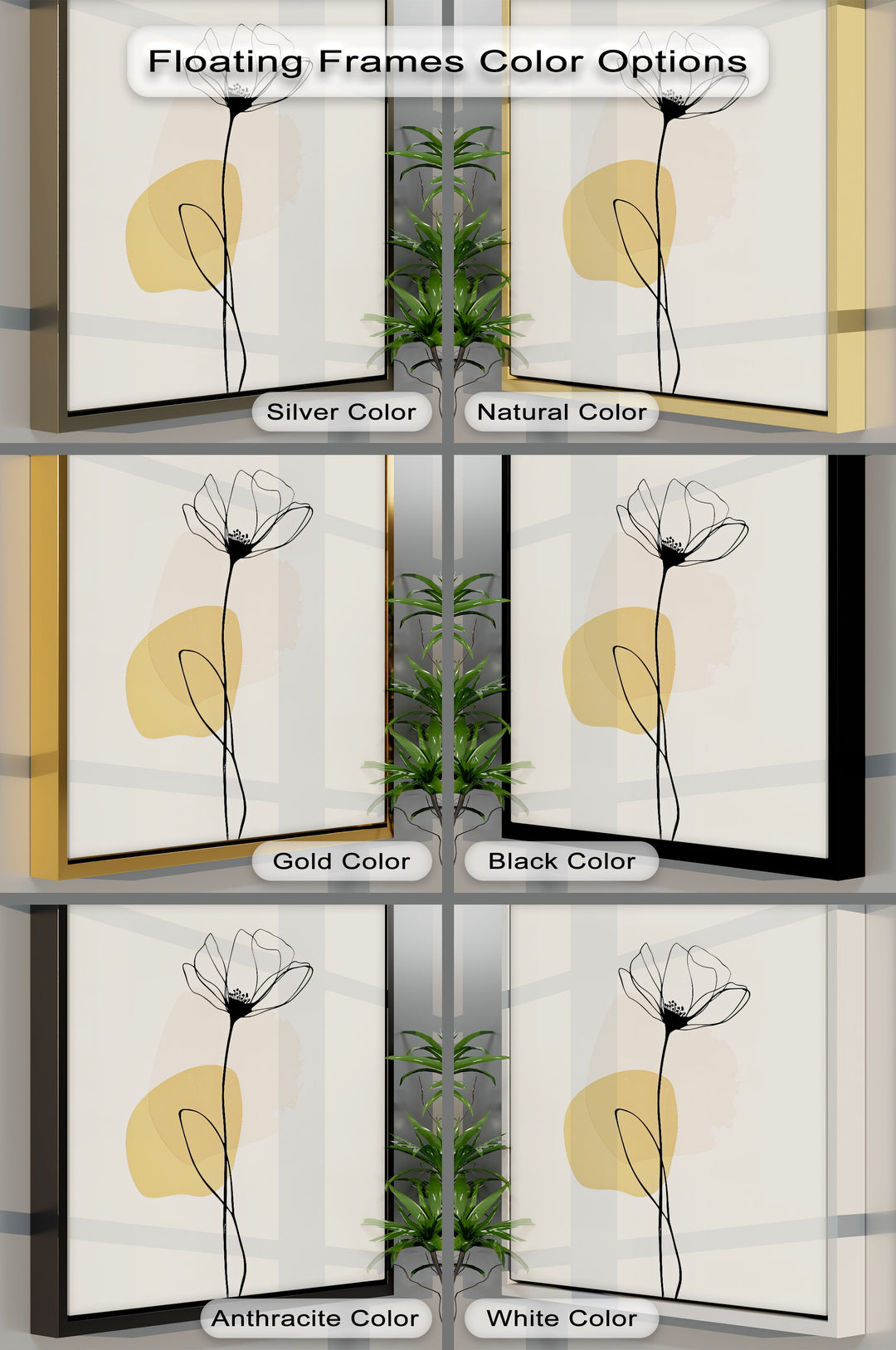 Golden Petal Outline – Minimalist Floral Canvas Wall Art | Artwork Canvas