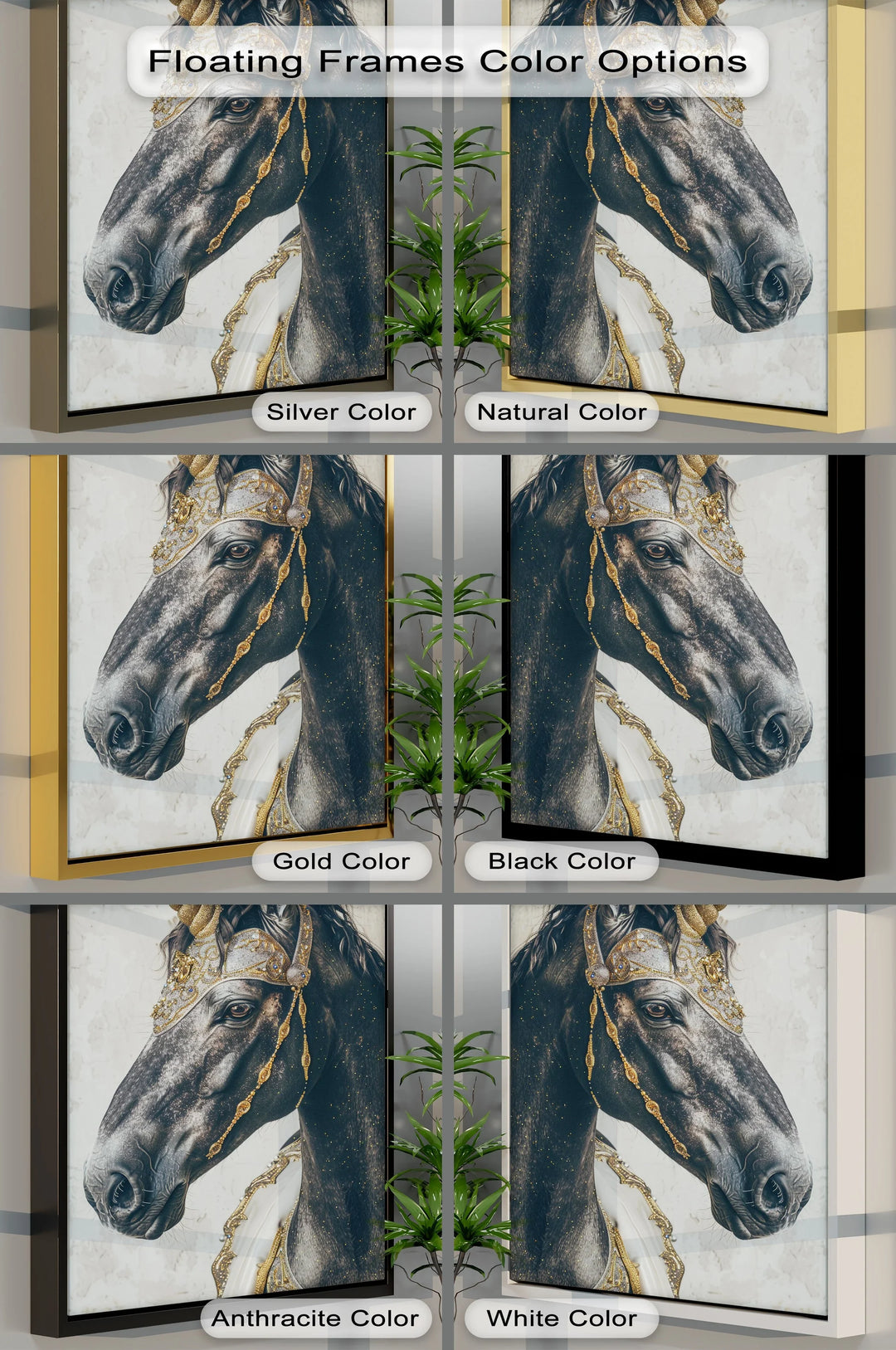 Regal Black Unicorn with Golden Armor – Fantasy Animal Canvas Print - MyPhotoStation