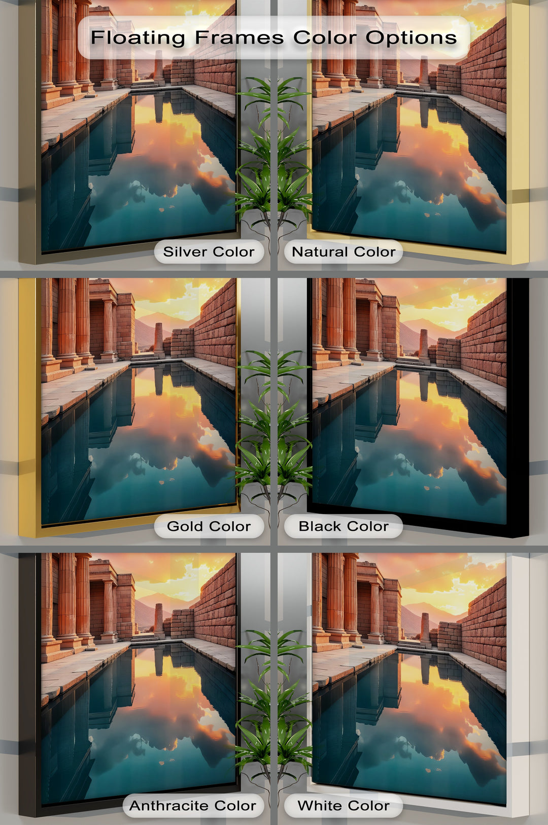 Sunset Reflections – Ancient Temple Canvas Print