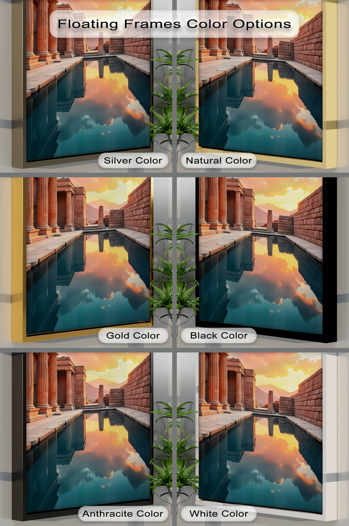 Sunset Reflections – Ancient Temple Canvas Print