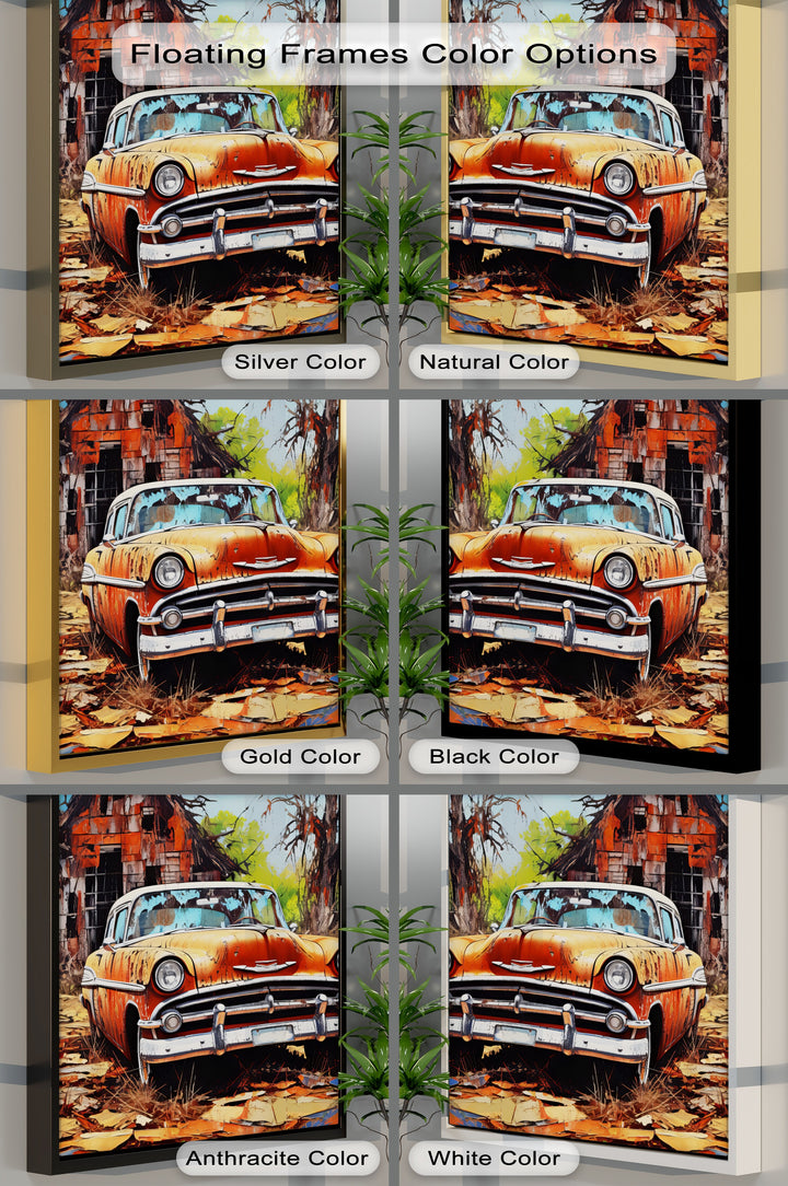 Rust & Remnants – Abandoned Vintage Chevy by a Forgotten Barn Canvas Print