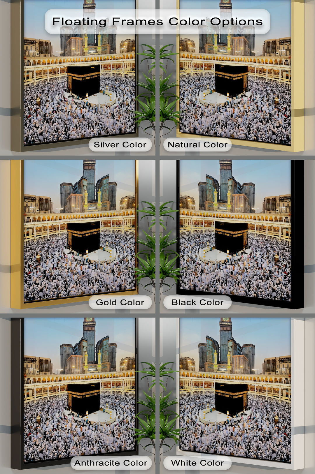 Kaaba at Sunset with Abraj Al-Bait Clock Tower – Islamic Wall Art