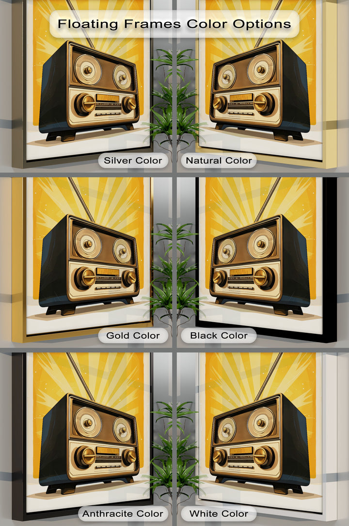 Broadcast Boom – Retro Radio Explosion Canvas Print