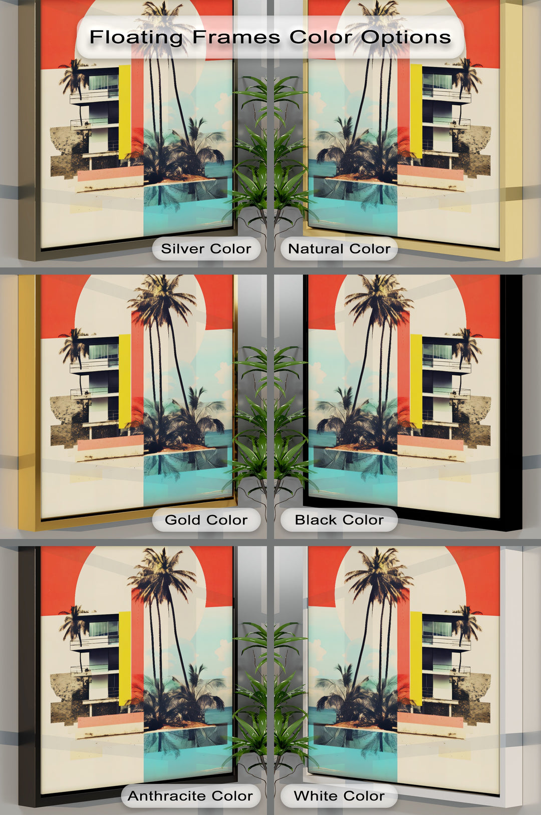 Solar Tropics – Modern Retro Beachscape Canvas Print