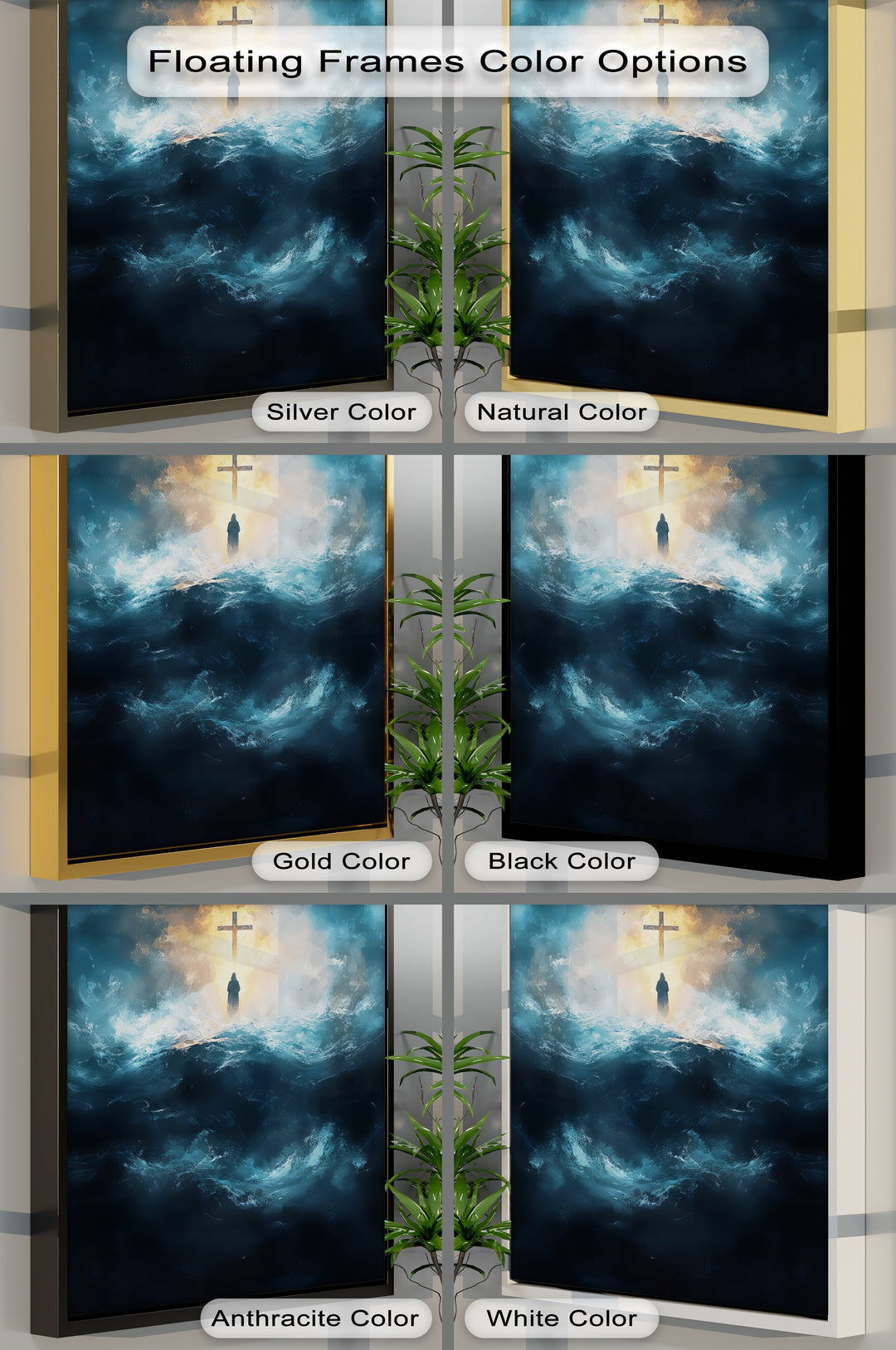 Faith in the Storm – Christian Cross Religious Wall Art