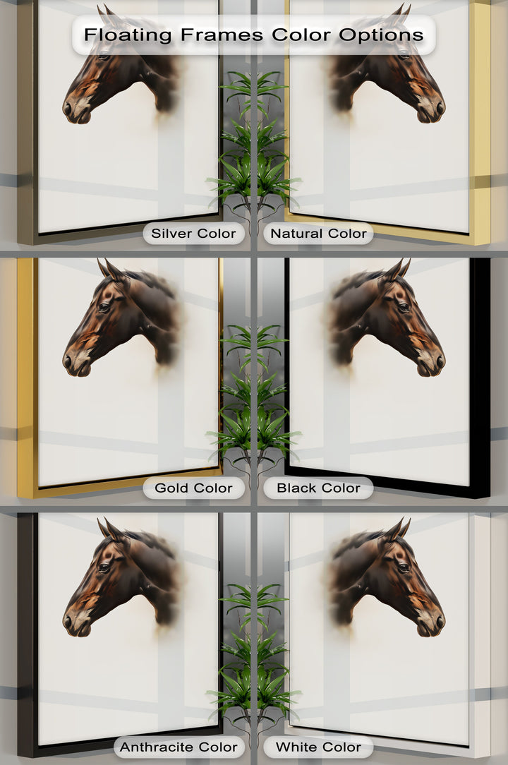 Silent Majesty – Realistic Brown Horse Portrait Canvas Print