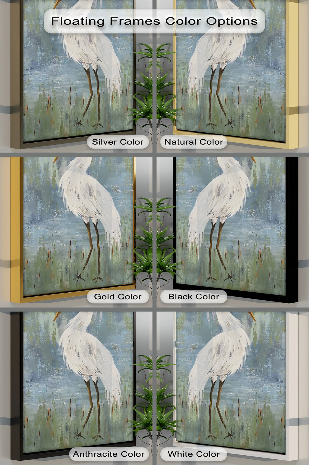 Graceful White Heron – Minimalist Bird Canvas Print - MyPhotoStation