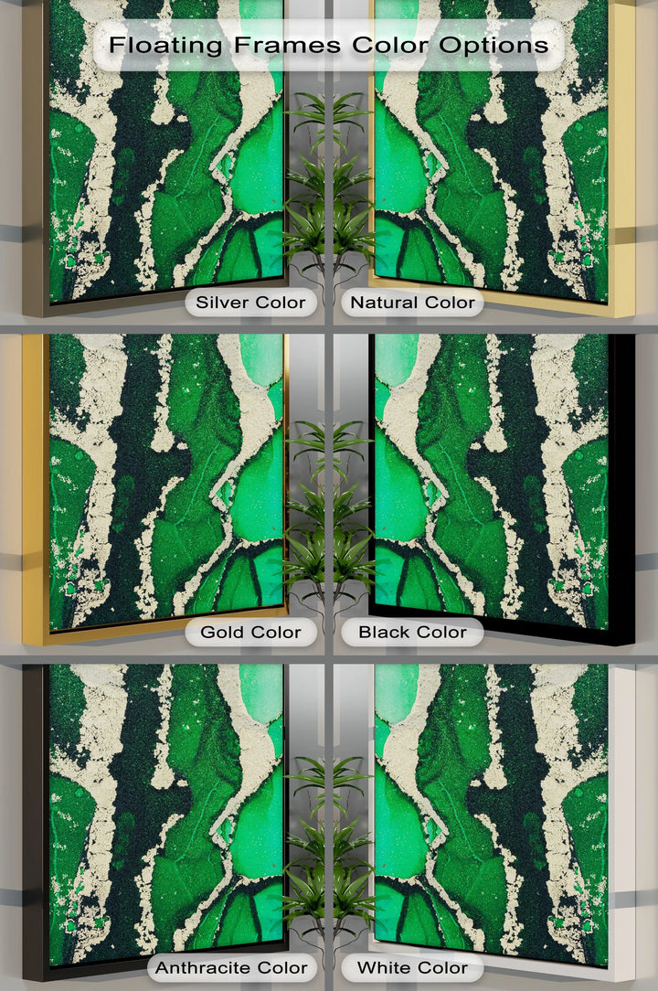 Verdant Gold Flow – Luxury Green Abstract Canvas Print - MyPhotoStation