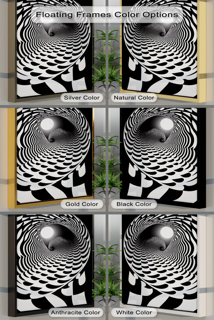 Hypnotic Spiral Tunnel – Black & White Canvas Print - MyPhotoStation