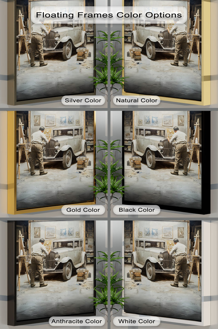 Timeless Restoration in Artist’s Studio – Car Canvas Print